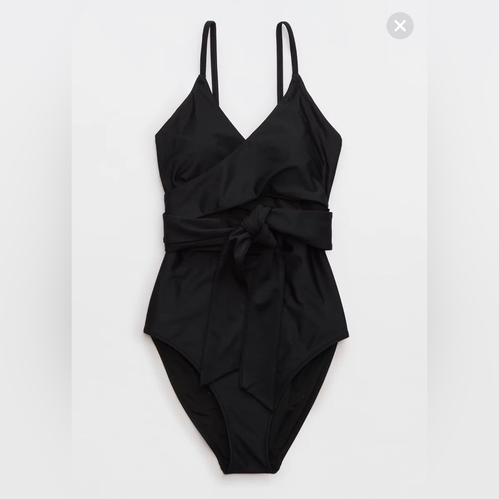 NWT Aerie one piece wrap swimsuit Black XXL Long